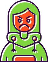 Angry Filled Icon vector