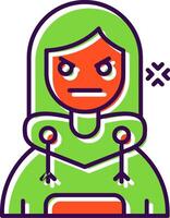 Angry Filled Icon vector