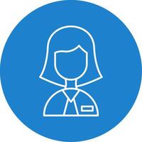Lady Teacher Line Circle color Icon vector