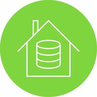 Data House Line Circle color Icon vector