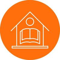 Home School Line Circle color Icon vector