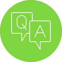 Question And Answer Line Circle color Icon vector