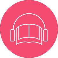 Audio Book Line Circle color Icon vector