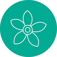 Alpine Forget Me Not Line Circle color Icon vector