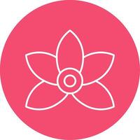 Lily Line Circle color Icon vector