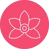 Lily Line Circle color Icon vector