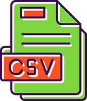 Csv Filled Icon vector