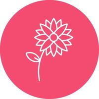 Flower Line Circle color Icon vector