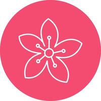 Poppy Line Circle color Icon vector