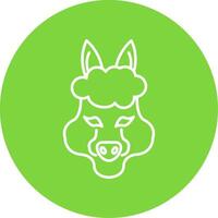 Alpaca Line Circle color Icon vector