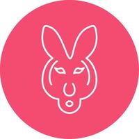 Kangaroo Line Circle color Icon vector