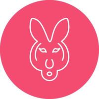 Kangaroo Line Circle color Icon vector