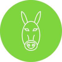 Burro línea circulo color icono vector