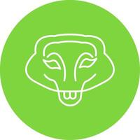 Crocodile Line Circle color Icon vector