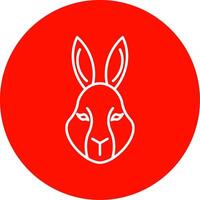 Rabbit Line Circle color Icon vector