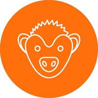 Hedgehog Line Circle color Icon vector