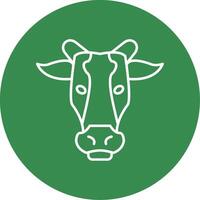 Cow Line Circle color Icon vector