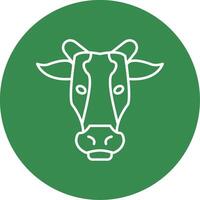 Cow Line Circle color Icon vector