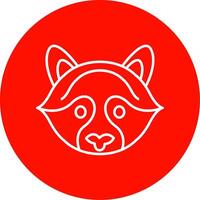 Raccoon Line Circle color Icon vector