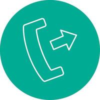 Phone Call Line Circle color Icon vector