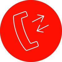 Phone Receiver Line Circle color Icon vector