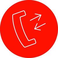 Phone Receiver Line Circle color Icon vector