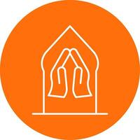 Pray Line Circle color Icon vector