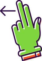 Two Fingers Left Filled Icon vector