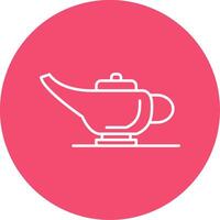 Arabian Magic Lamp Line Circle color Icon vector