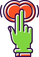 Two Fingers Double Tap Filled Icon vector