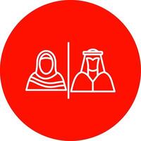 Divorce Line Circle color Icon vector