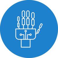 Robotics hand Line Circle color Icon vector