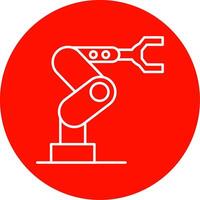 Industrial Robot Line Circle color Icon vector