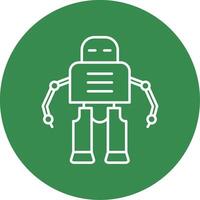 Robot Line Circle color Icon vector