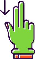 Two Fingers Down Filled Icon vector