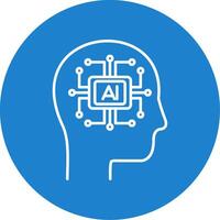 Artificial Intelligence Line Circle color Icon vector
