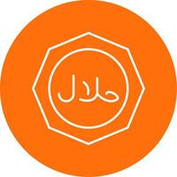 Halal Line Circle color Icon vector