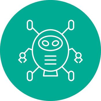 Robotics Line Circle color Icon vector