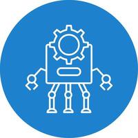 Robot Line Circle color Icon vector