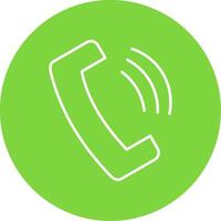 Phone Line Circle color Icon vector