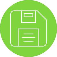 Diskette Line Circle color Icon vector
