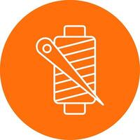 Thread Line Circle color Icon vector