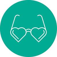 Heart Glasses Line Circle color Icon vector