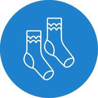 Pair of Socks Line Circle color Icon vector
