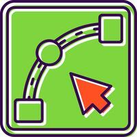 Curve Filled Icon vector