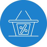 Shopping Basket Line Circle color Icon vector