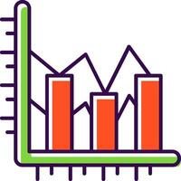 Bar chart Filled Icon vector