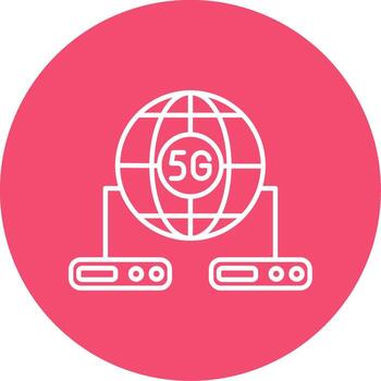 Big Data Line Circle color Icon vector