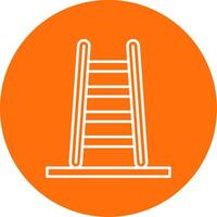 Step Ladder Line Circle color Icon vector
