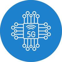 Chipset Line Circle color Icon vector